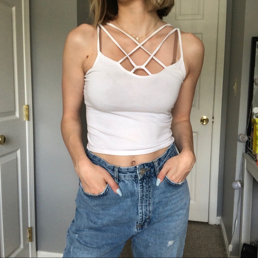 Express white crop top